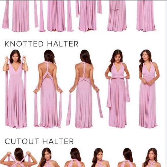 Convertible Wrap Dress Dusty Rose - Picture 6 of 6